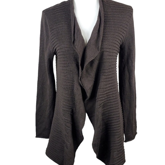Jones New York brown ribbed open cardigan M - Picture 1 of 8